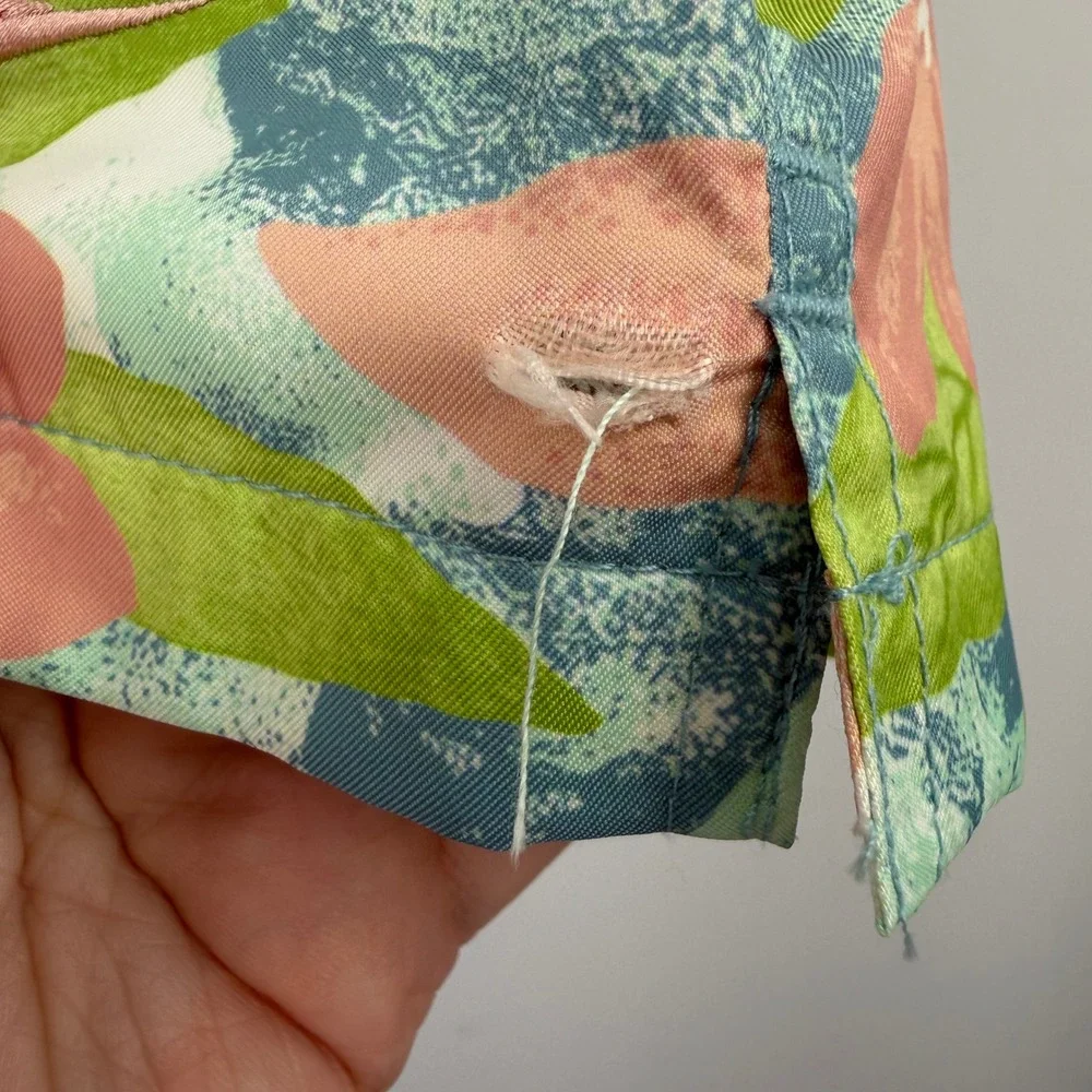 Nike Sportswear Mens Tropical Floral Swim Trunks Blue Peach Green Floral XL